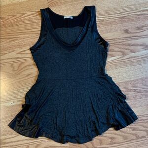 Black Sleeveless Peplum Top